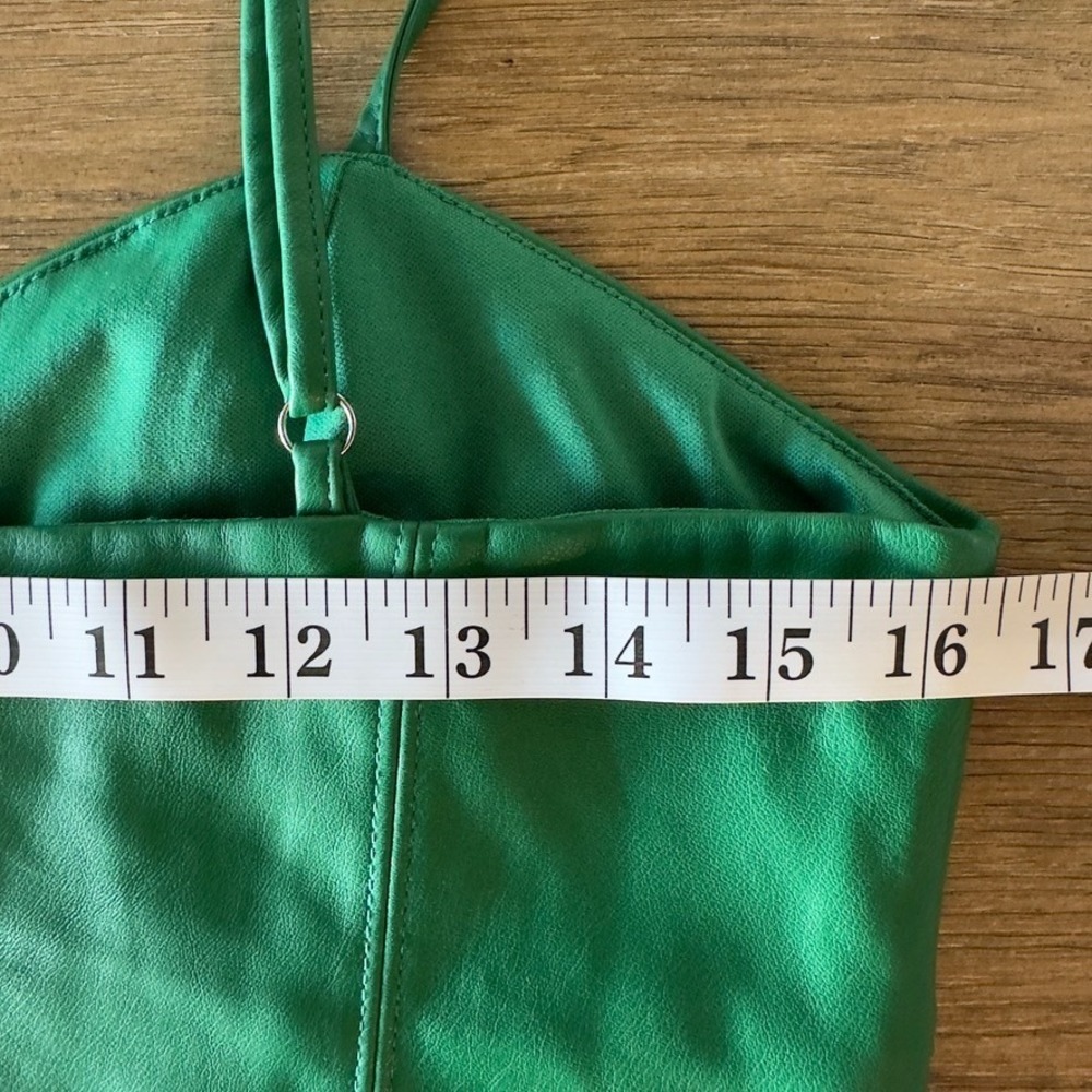 Sans Souci Faux Leather Bralette Crop Top-Emerald Green-Women's Size Med-RRP $78 - Picture 7 of 12
